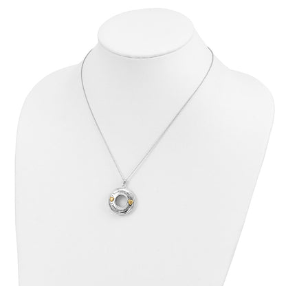 Sterling Silver Sentimental Expressions Gold-Plated Antiqued Cz I Love You More 18In. Necklace