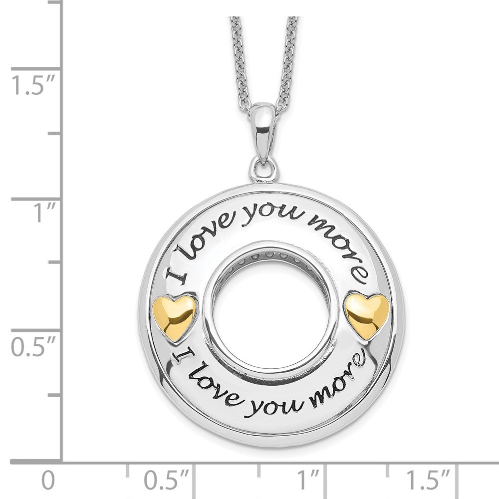 Sterling Silver Sentimental Expressions Gold-Plated Antiqued Cz I Love You More 18In. Necklace