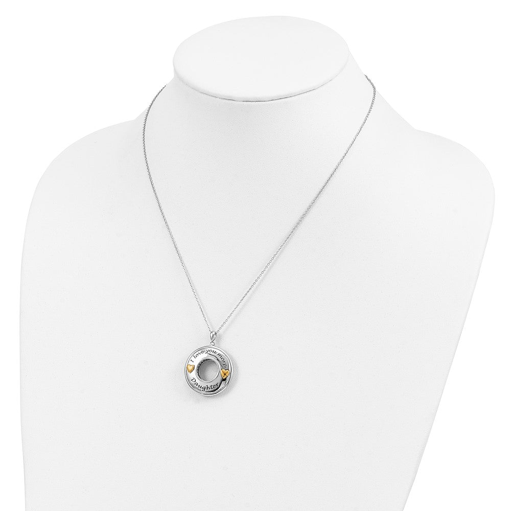 Sterling Silver Sentimental Expressions Gold-Plated Antique Cz I Love You More Daughter 18In Necklace