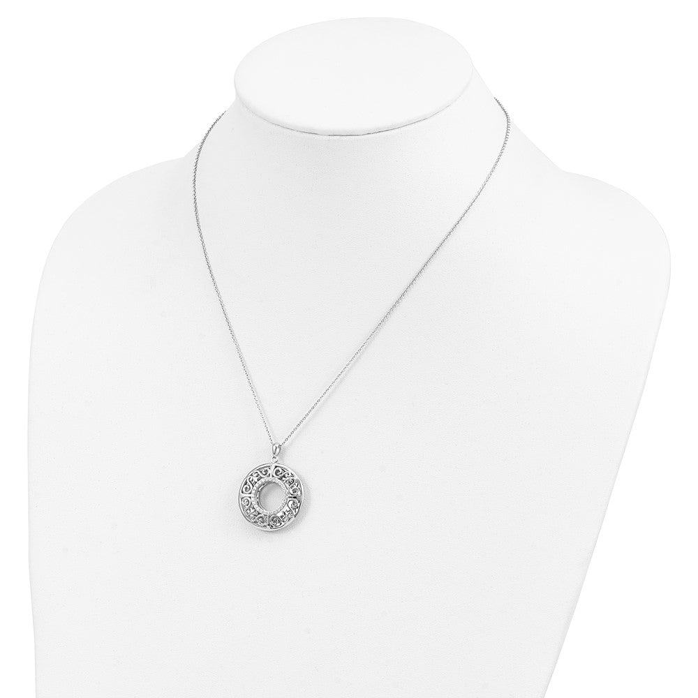 Sterling Silver Sentimental Expressions Gold-Plated Antique Cz I Love You More Daughter 18In Necklace