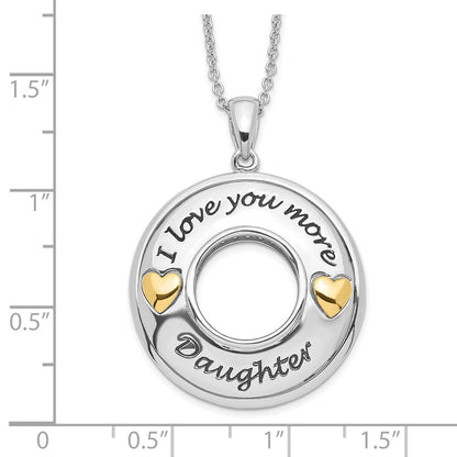 Sterling Silver Sentimental Expressions Gold-Plated Antique Cz I Love You More Daughter 18In Necklace