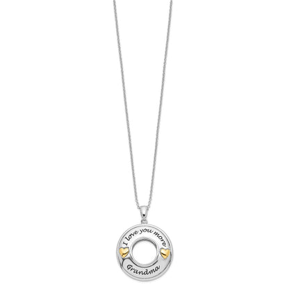 Sterling Silver Sentimental Expressions Gold-Plated Antique Cz I Love You More Grandma 18In Necklace