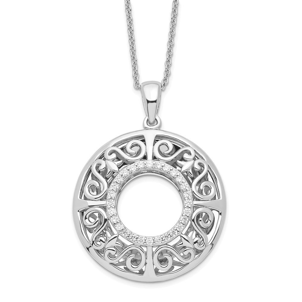 Sterling Silver Sentimental Expressions Gold-Plated Antique Cz I Love You More Grandma 18In Necklace