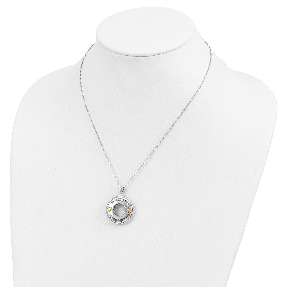 Sterling Silver Sentimental Expressions Gold-Plated Antique Cz I Love You More Grandma 18In Necklace