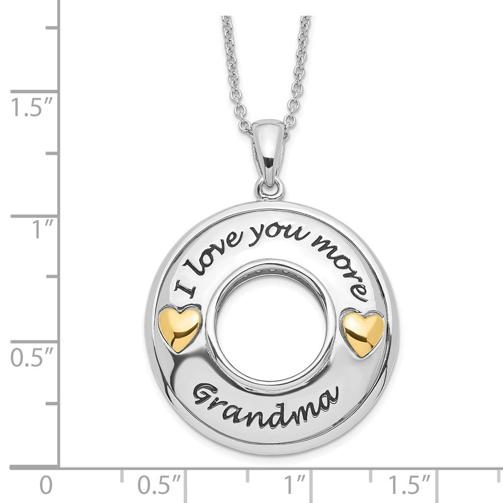 Sterling Silver Sentimental Expressions Gold-Plated Antique Cz I Love You More Grandma 18In Necklace