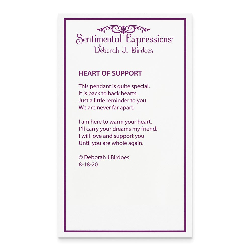 Sterling Silver Sentimental Expressions Rhodium-Plated Antiqued Heart Of Support 18In. Necklace