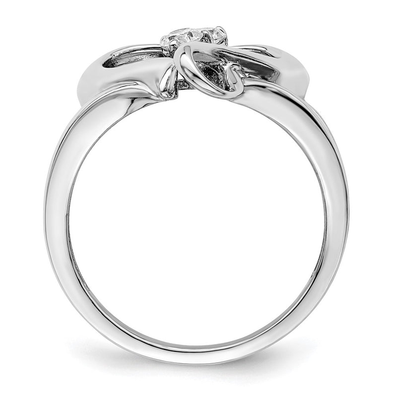 Sterling Silver Sentimental Expressions Rhodium-Plated Cz Pure In Spirit Ring