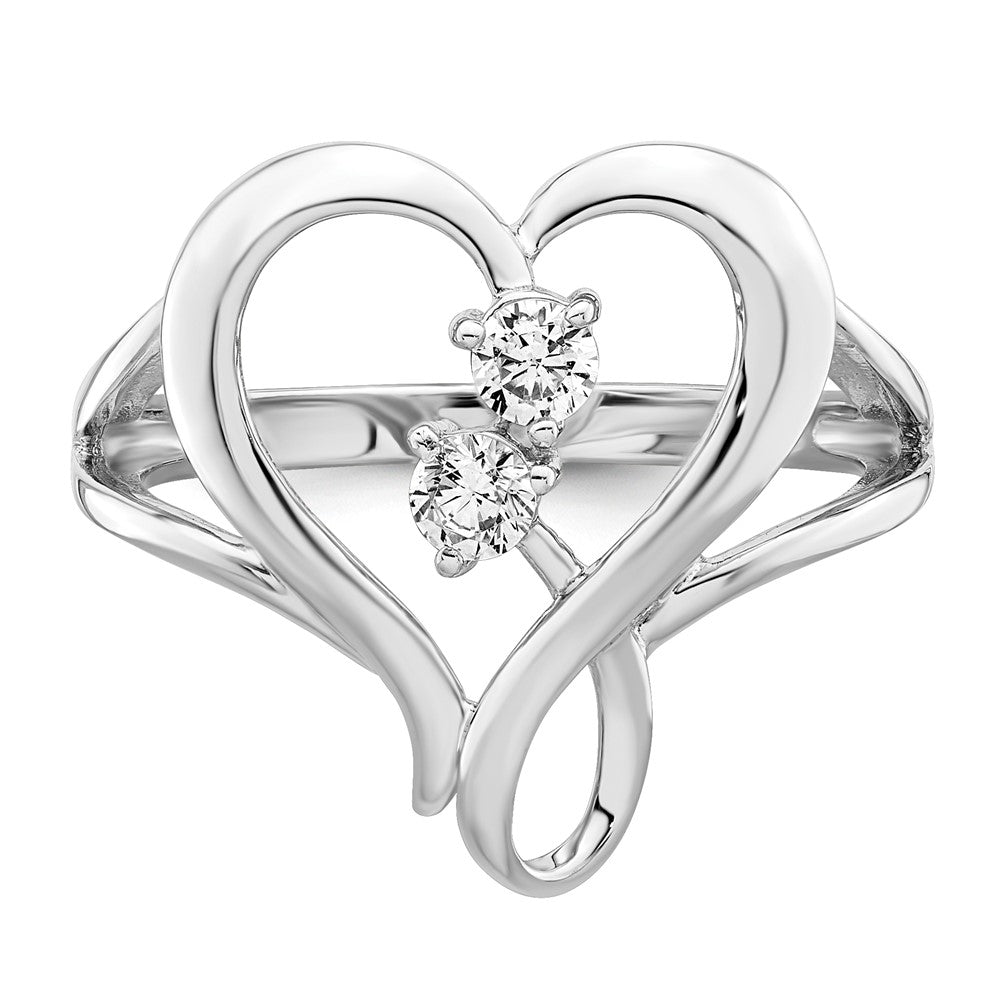 Sterling Silver Sentimental Expressions Rhodium-Plated Cz Pure In Spirit Ring