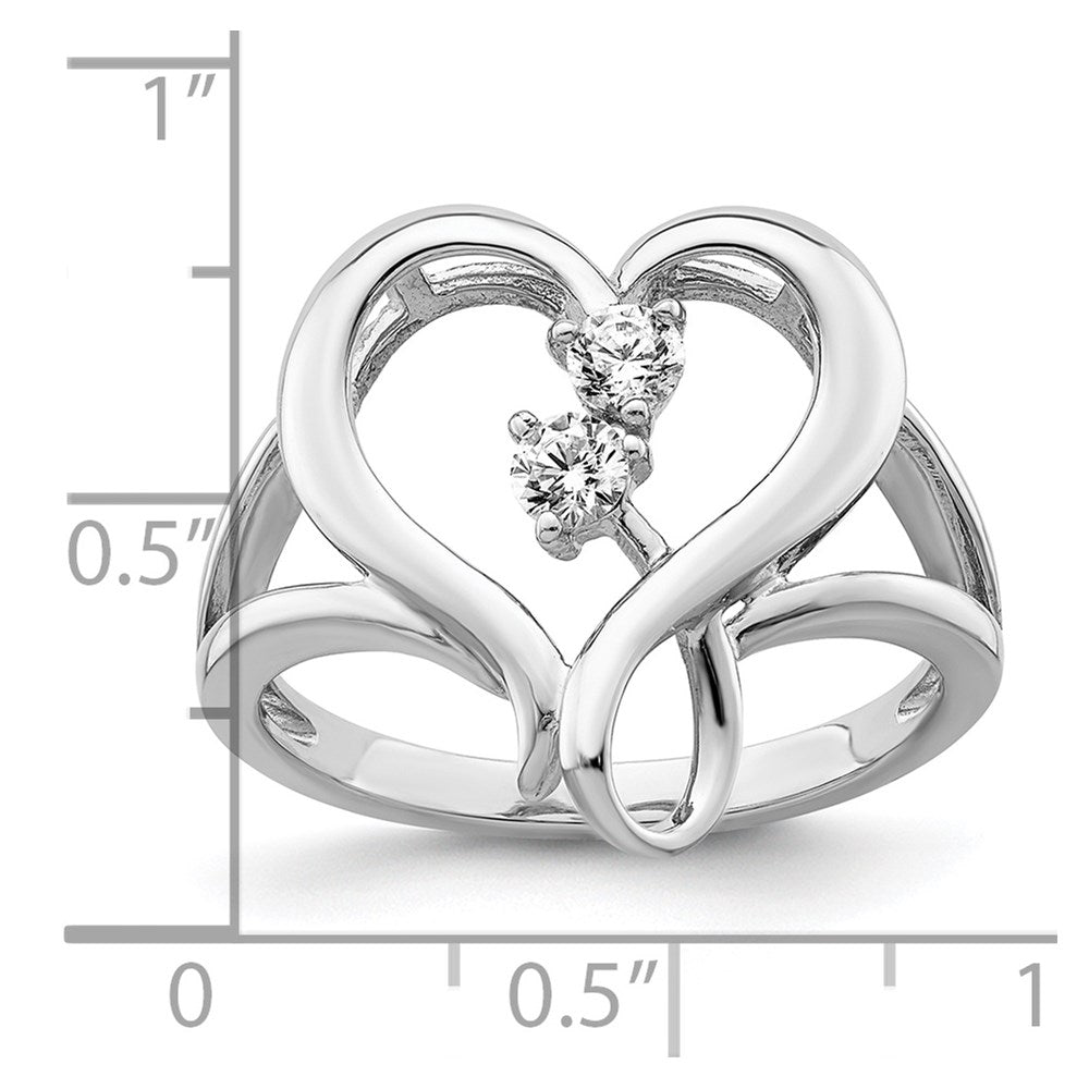 Sterling Silver Sentimental Expressions Rhodium-Plated Cz Pure In Spirit Ring