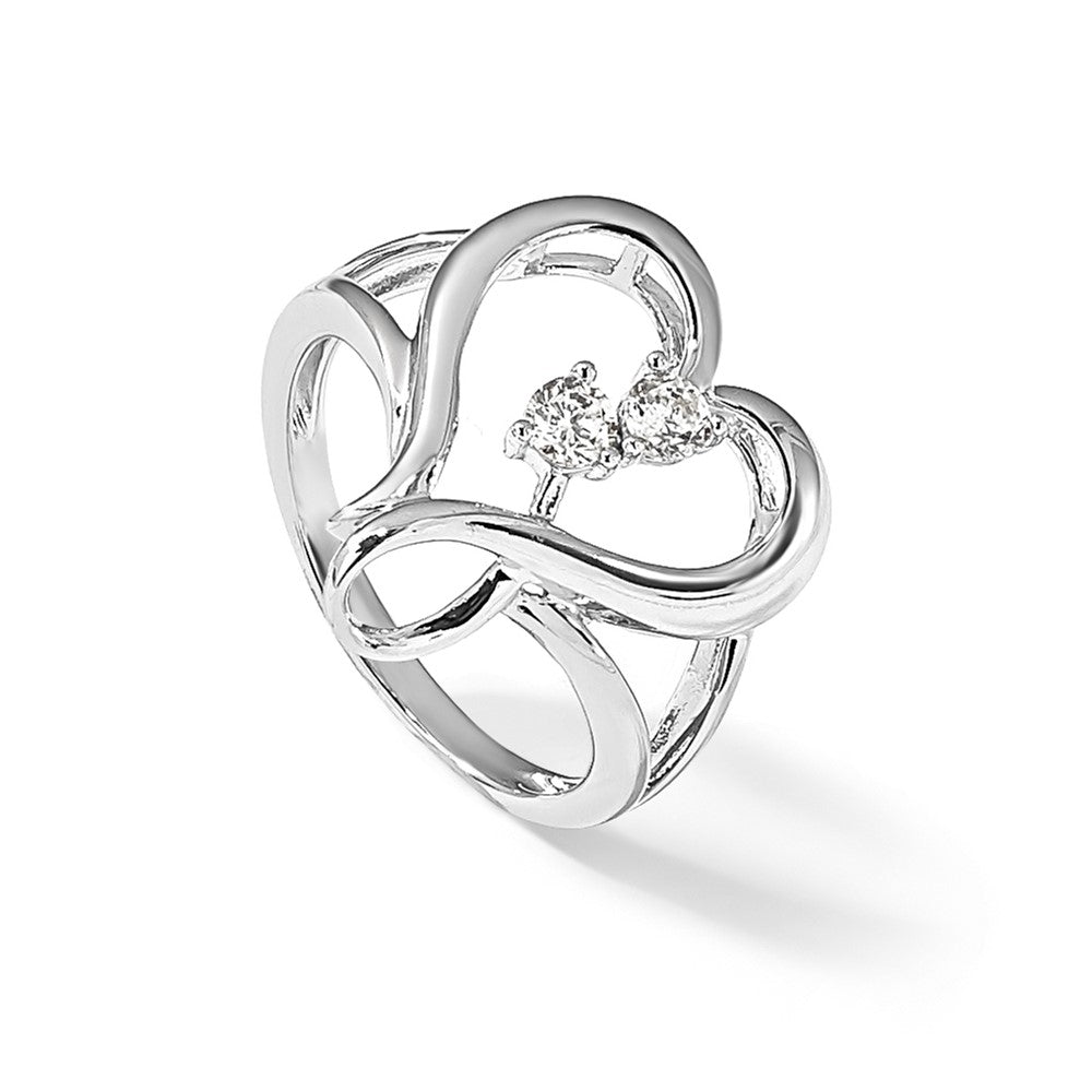 Sterling Silver Sentimental Expressions Rhodium-Plated Cz Pure In Spirit Ring