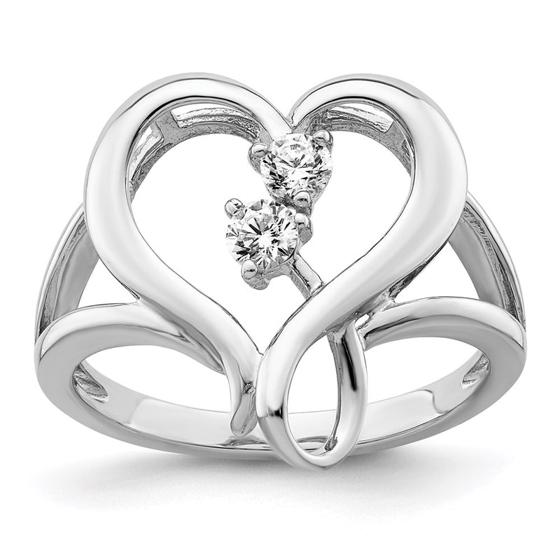 Sterling Silver Sentimental Expressions Rhodium-Plated Cz Pure In Spirit Ring