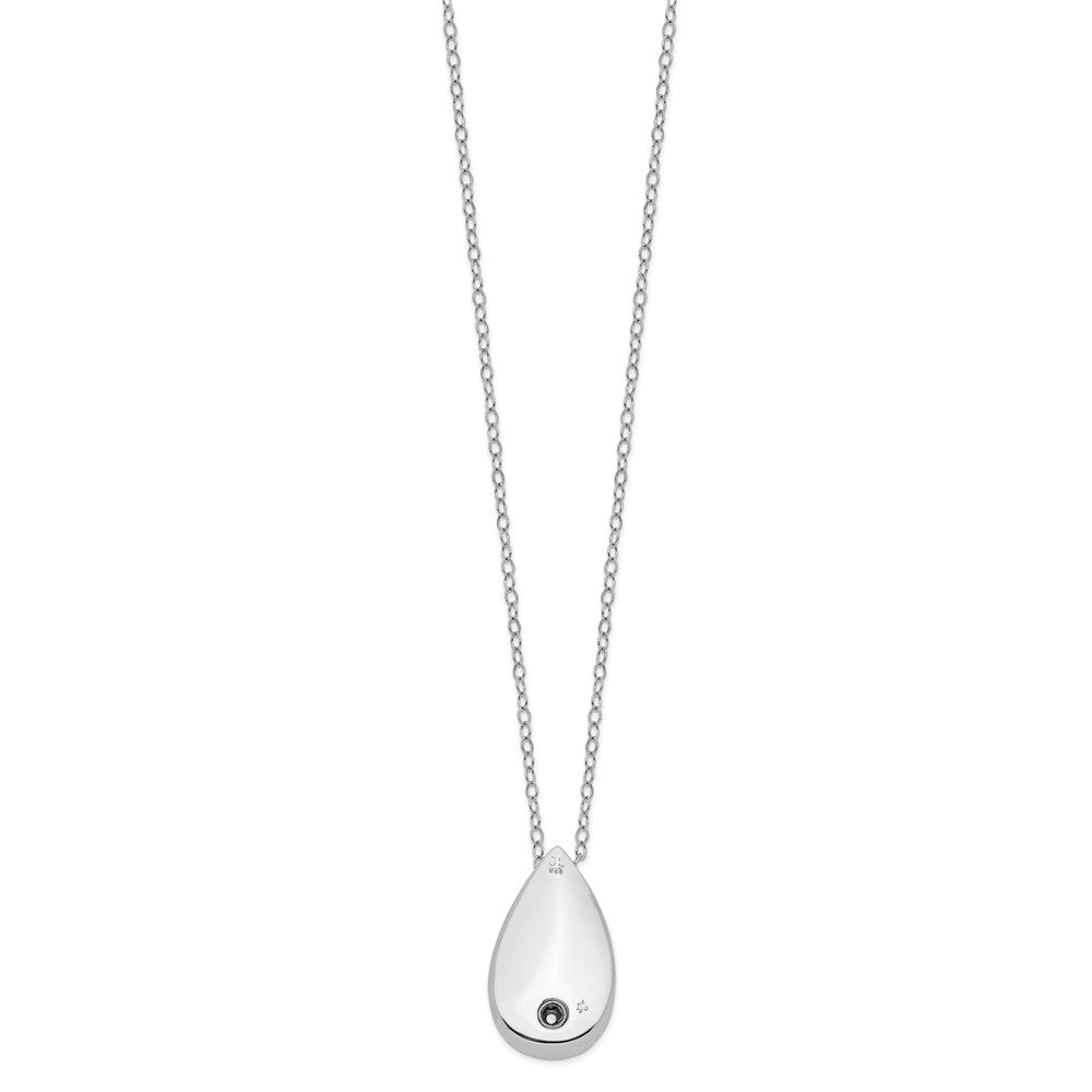 Sterling Silver Sentimental Expressions Rhodium-Plated Antiqued Teardrop Ash Holder 18 Inch Necklace