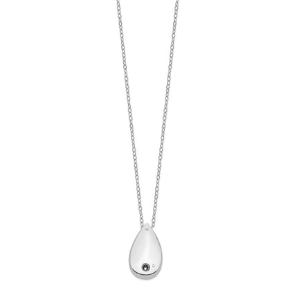 Sterling Silver Sentimental Expressions Rhodium-Plated Antiqued Teardrop Ash Holder 18 Inch Necklace