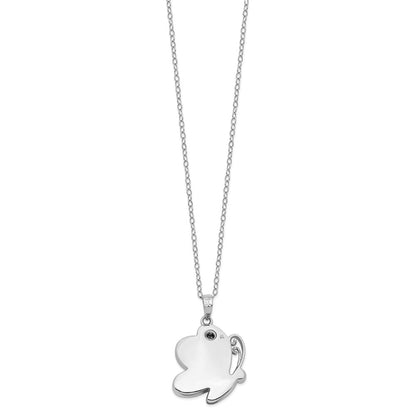 Sterling Silver Sentimental Expressions Rhodium-Plated Antiqued Butterfly Ash Holder 18 Inch Necklace