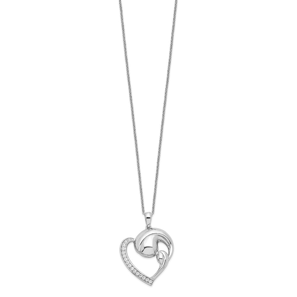 Sterling Silver Sentimental Expressions Rhodium-Plated Cz Motherhood 18In. Necklace