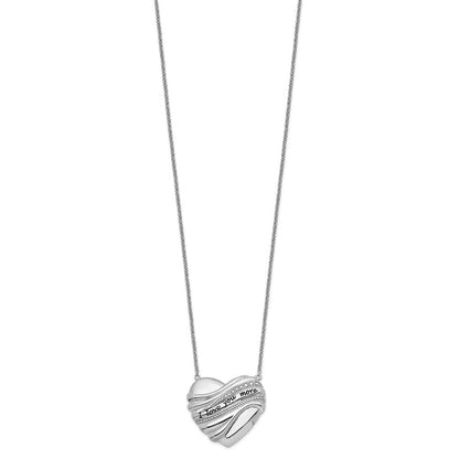 Sterling Silver Sentimental Expressions Rhodium-Plated Antiqued I Love You More 18In. Necklace