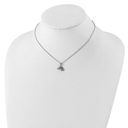 Sterling Silver Sentimental Expressions Rhodium-Plated Cz Paint Rainbows 14In. Necklace With 2In. Ext