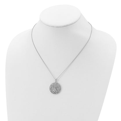 Sterling Silver Sentimental Expressions Rhodium-Plated Cz Angels On Assignment 18In. Necklace
