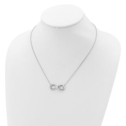 Sterling Silver Sentimental Expressions Rhodium-Plated Cz Antiqued Forever 19In. Necklace