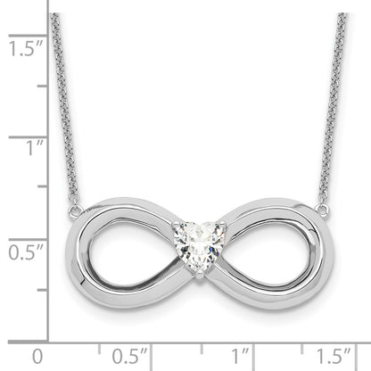 Sterling Silver Sentimental Expressions Rhodium-Plated Cz Antiqued Forever 19In. Necklace