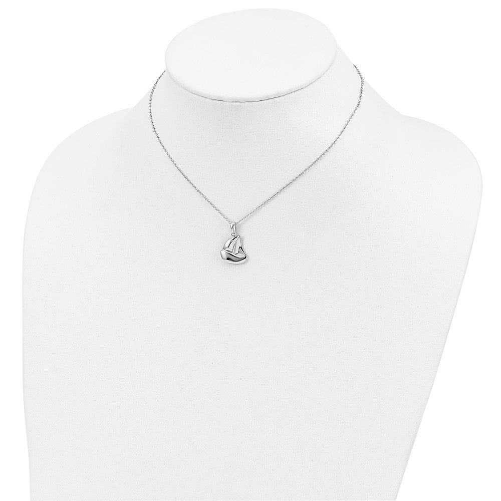 Sterling Silver Sentimental Expressions Rhodium-Plated Cz Explore Your World 14In. Necklace With 2In. Ext