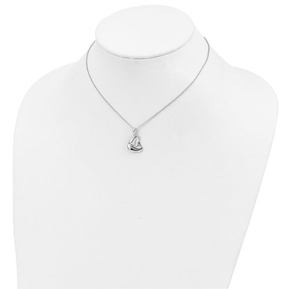 Sterling Silver Sentimental Expressions Rhodium-Plated Cz Explore Your World 14In. Necklace With 2In. Ext