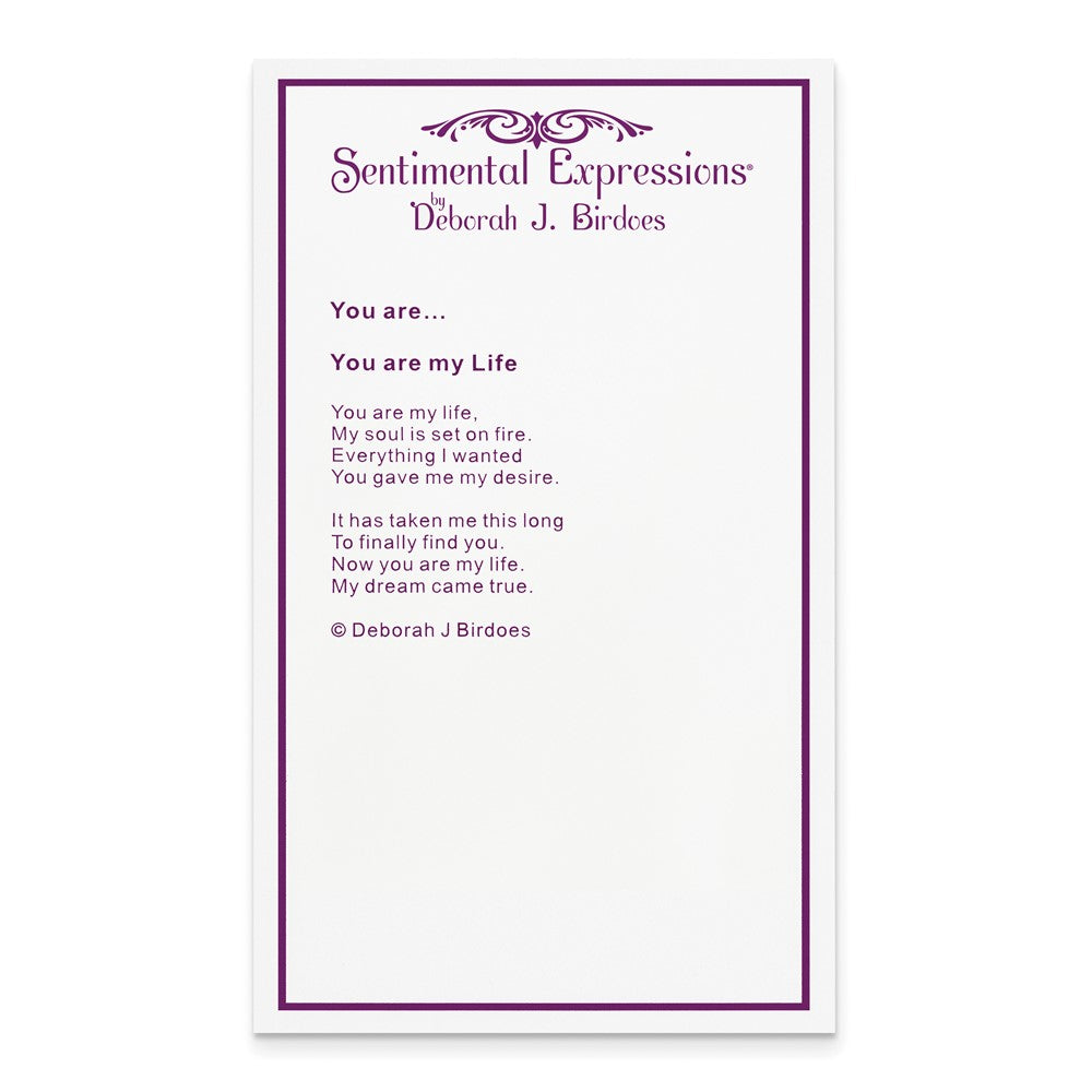 Sterling Silver Sentimental Expressions Rhodium-Plated Cz Antiqued You Are My Life 18In. Necklace