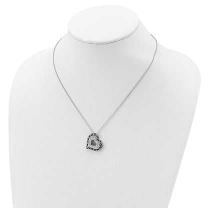 Sterling Silver Sentimental Expressions Rhodium-Plated Cz Antiqued Mother Of The Bride 18In. Necklace