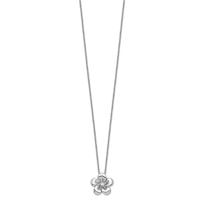 Sterling Silver Sentimental Expressions Rhodium-Plated Cz Be A Blessing 14In. Necklace With 2In. Ext