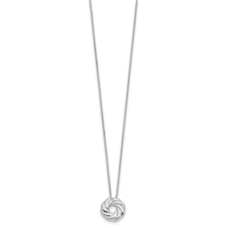 Sterling Silver Sentimental Expressions Rhodium-Plated Cz Sparkle And Shine 14In. Necklace With 2In. Ext