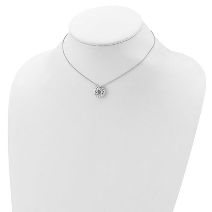 Sterling Silver Sentimental Expressions Rhodium-Plated Cz Sparkle And Shine 14In. Necklace With 2In. Ext