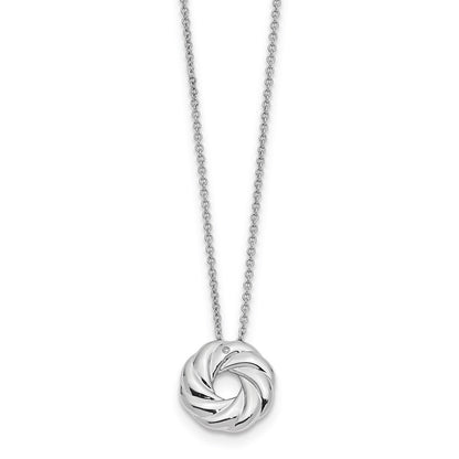 Sterling Silver Sentimental Expressions Rhodium-Plated Cz Sparkle And Shine 14In. Necklace With 2In. Ext