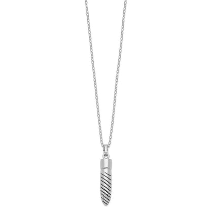 Sterling Silver Sentimental Expressions Rhodium-Plated Antiqued Lined Bullet Ash Holder 18 Inch Necklace
