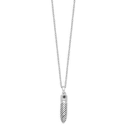 Sterling Silver Sentimental Expressions Rhodium-Plated Antiqued Lined Bullet Ash Holder 18 Inch Necklace