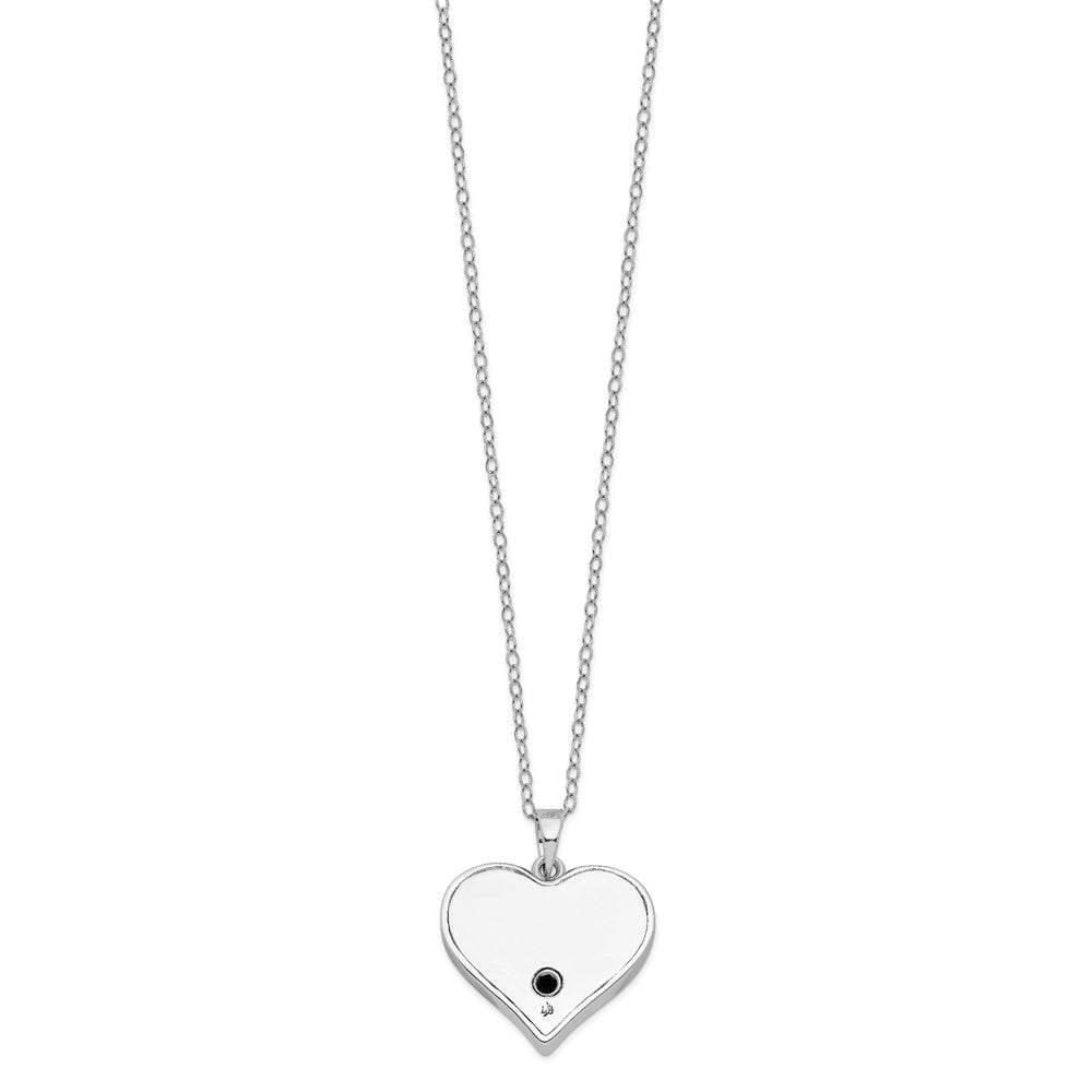 Sterling Silver Sentimental Expressions Rhodium-Plated Antiqued Black Paw In Heart Ash Holder 18 Inch Necklace