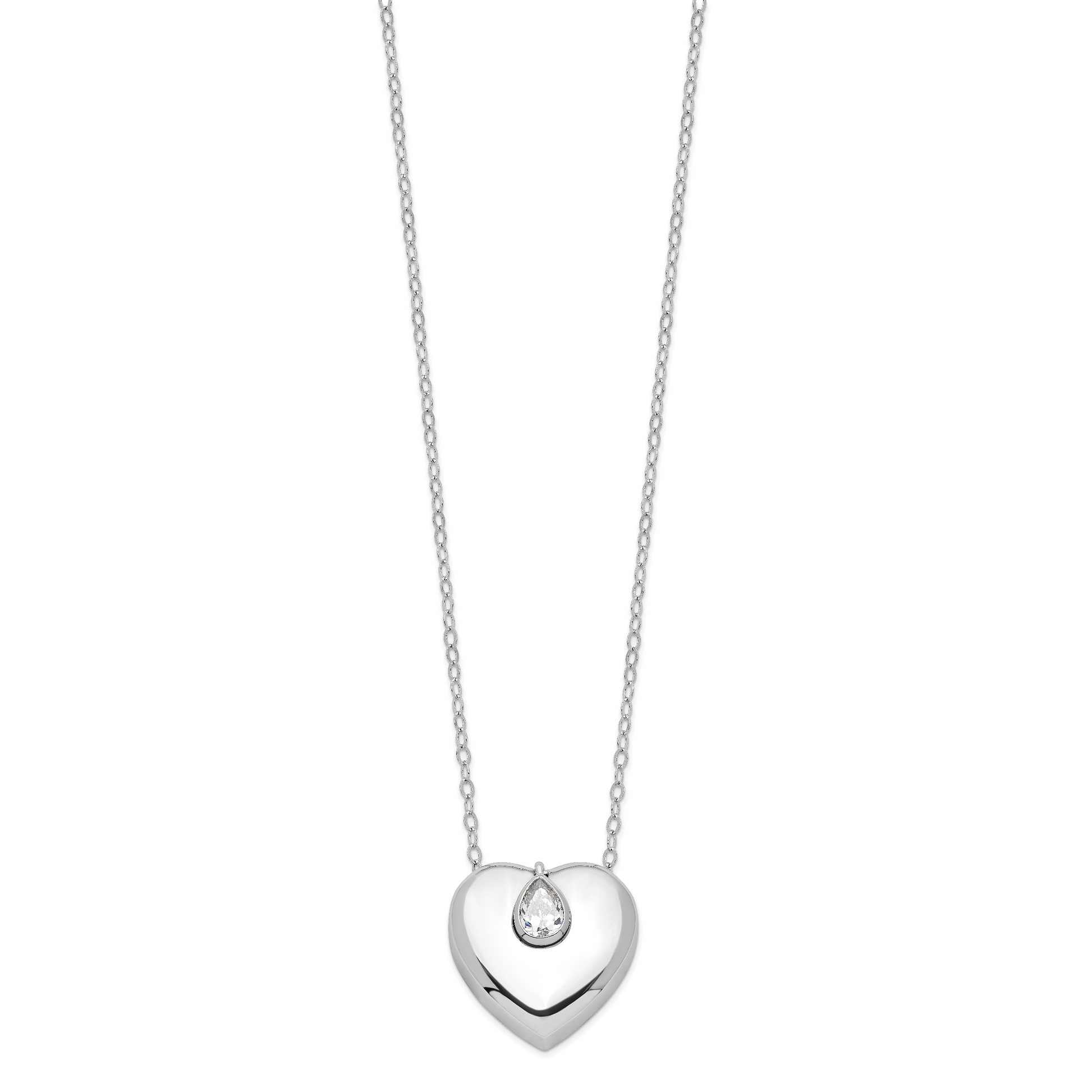 Sterling Silver Sentimental Expressions Rhodium-Plated Cz Missing You Ash Holder 18 Inch Necklace