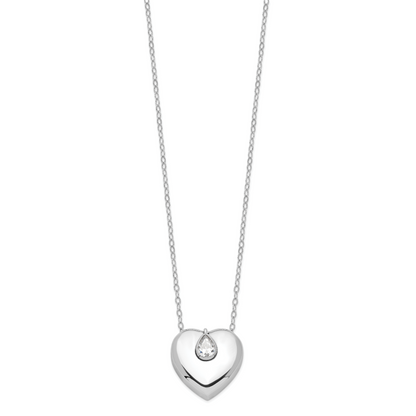 Sterling Silver Sentimental Expressions Rhodium-Plated Cz Missing You Ash Holder 18 Inch Necklace