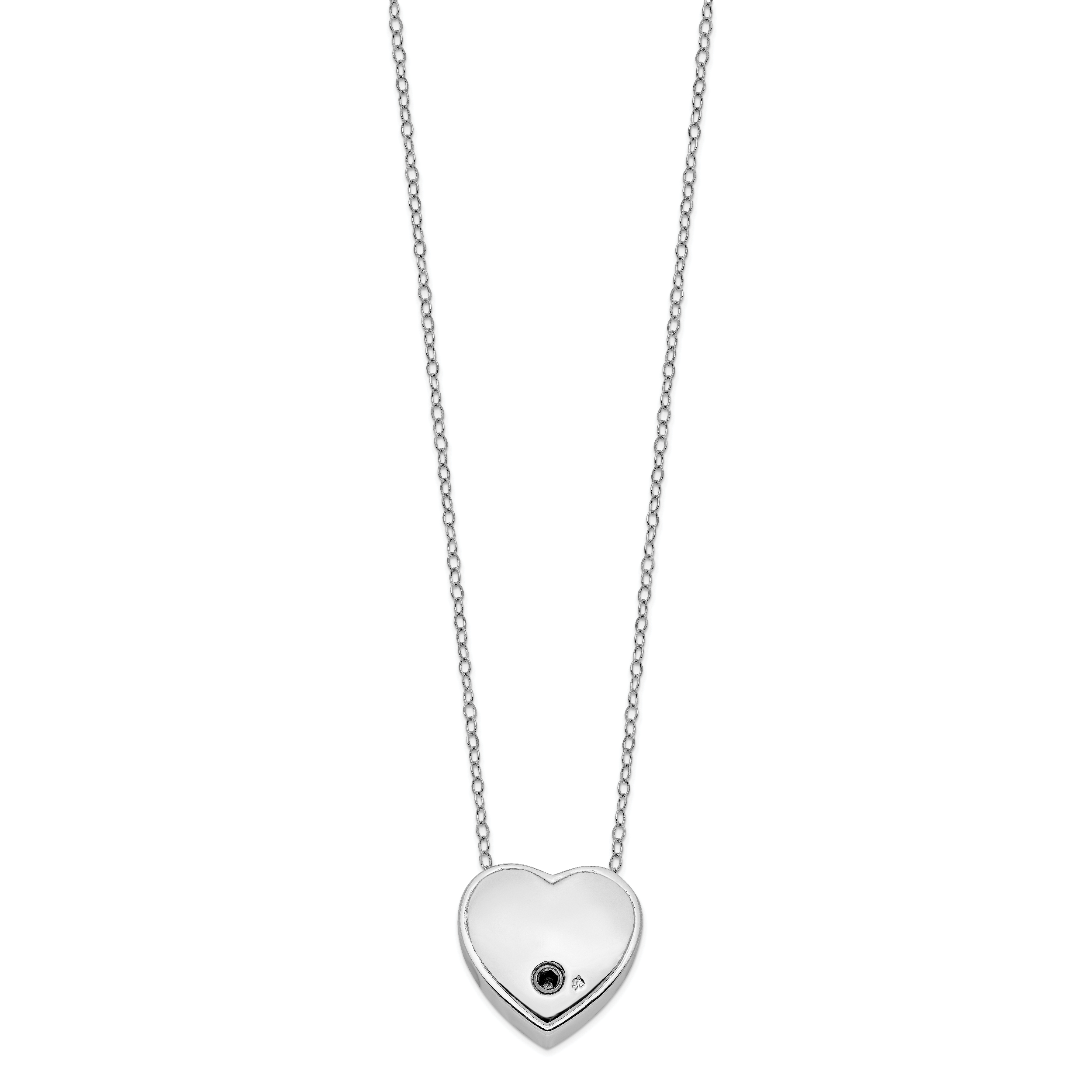 Sterling Silver Sentimental Expressions Rhodium-Plated Cz Missing You Ash Holder 18 Inch Necklace