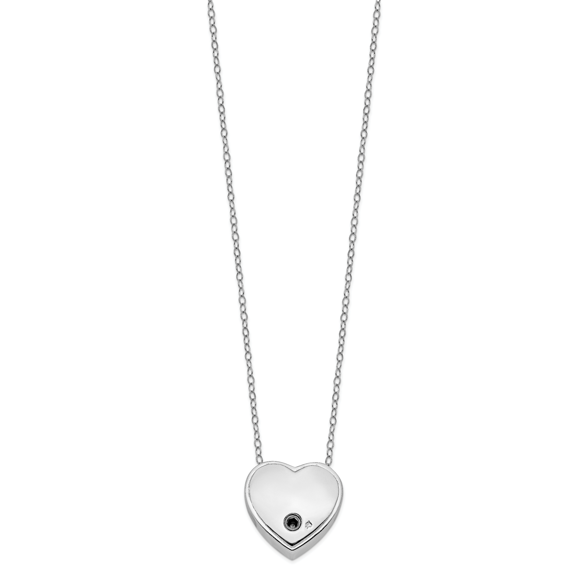 Sterling Silver Sentimental Expressions Rhodium-Plated Cz Missing You Ash Holder 18 Inch Necklace