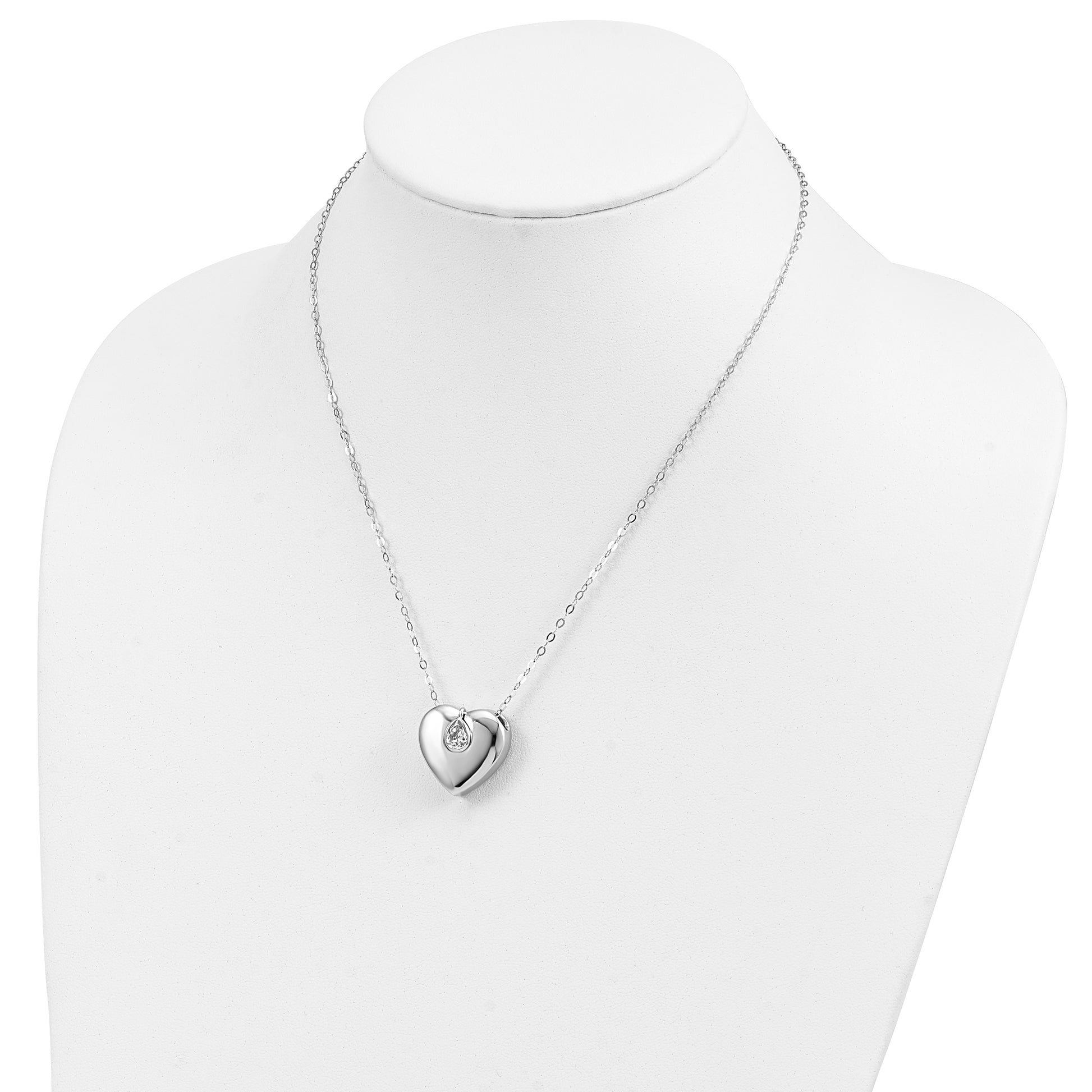 Sterling Silver Sentimental Expressions Rhodium-Plated Cz Missing You Ash Holder 18 Inch Necklace