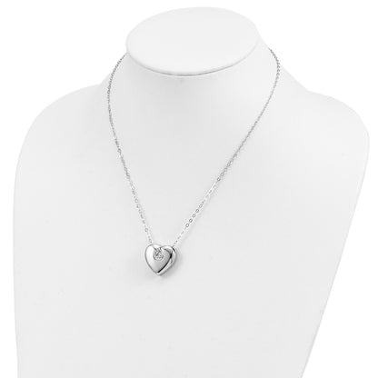 Sterling Silver Sentimental Expressions Rhodium-Plated Cz Missing You Ash Holder 18 Inch Necklace