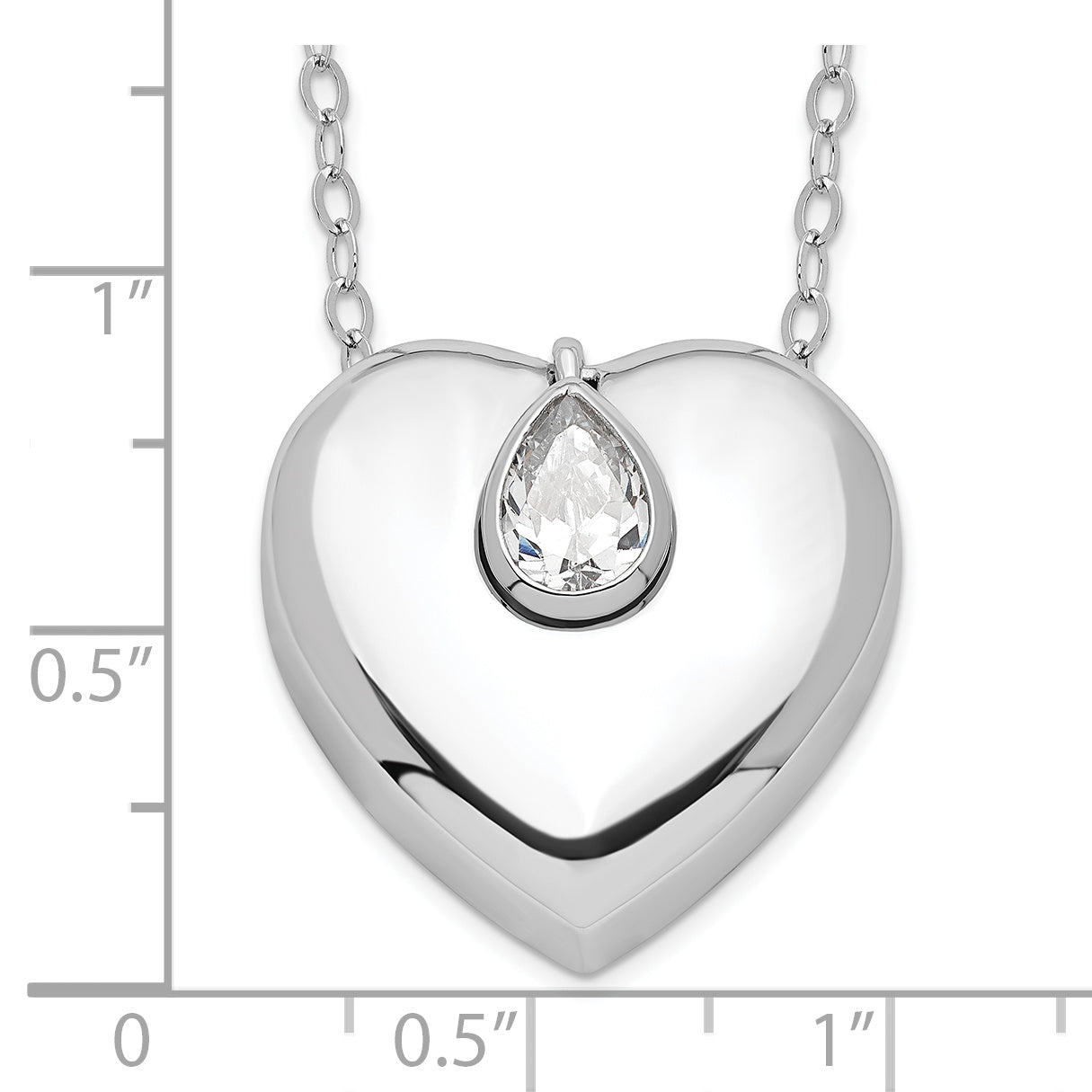 Sterling Silver Sentimental Expressions Rhodium-Plated Cz Missing You Ash Holder 18 Inch Necklace