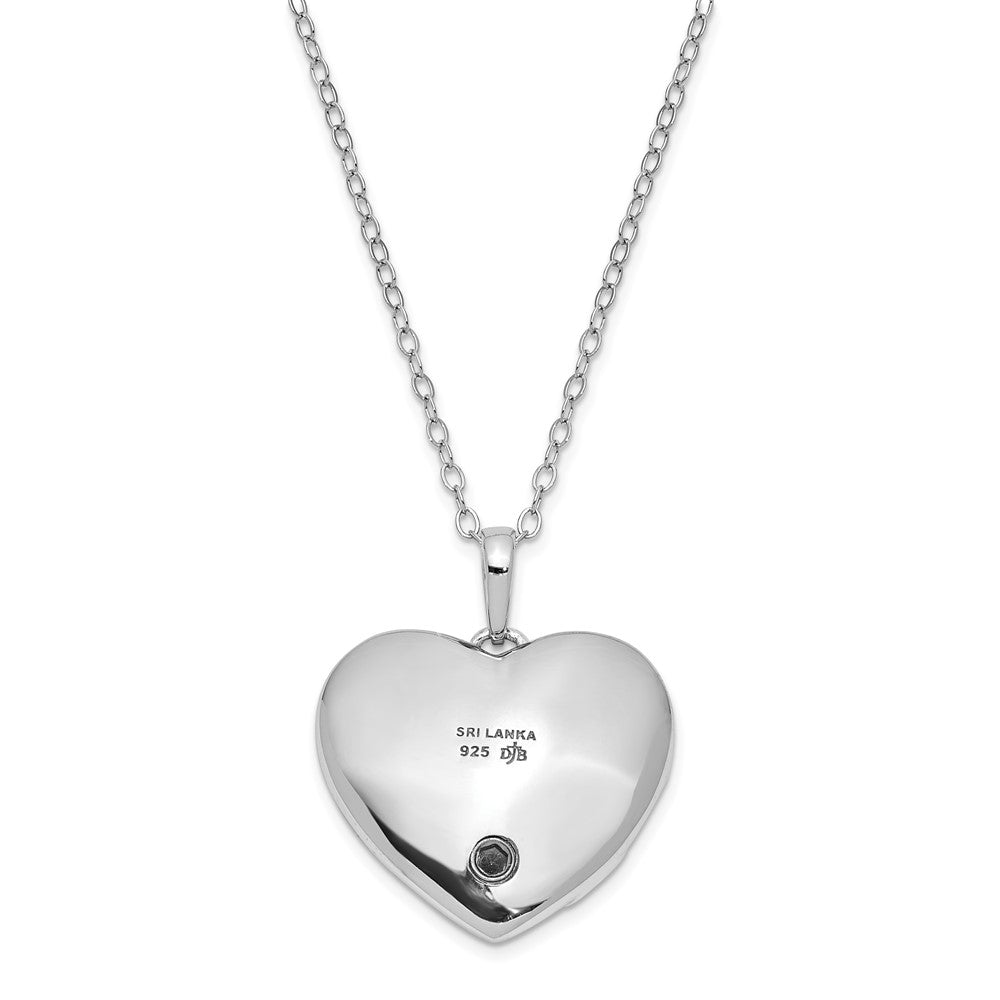 Sterling Silver Sentimental Expressions Rhodium-Plated Antiqued Pet Ash Holder 18 Inch Necklace
