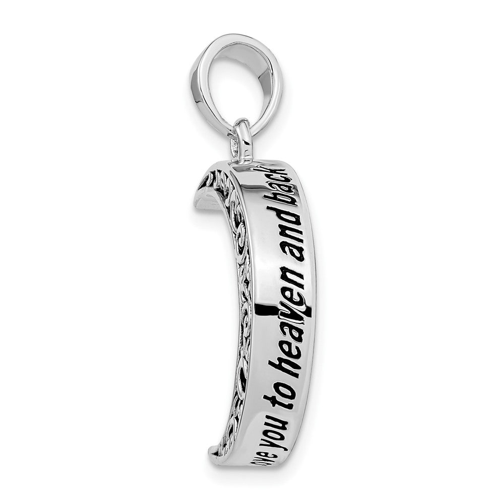 Sterling Silver Sentimental Expressions Rhodium-Plated Antiqued Quarter Moon Ash Holder 18 Inch Necklace