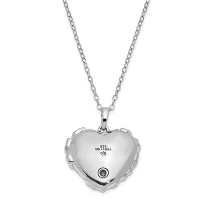 Sterling Silver Sentimental Expressions Cz Bandaged Heart Ash Holder 18 Inch Necklace