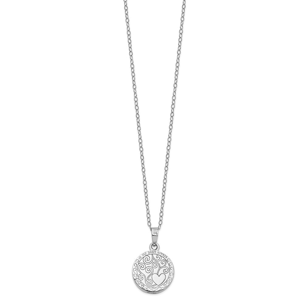 Sterling Silver Sentimental Expressions Antiqued In My Heart Ash Holder 18 Inch Necklace