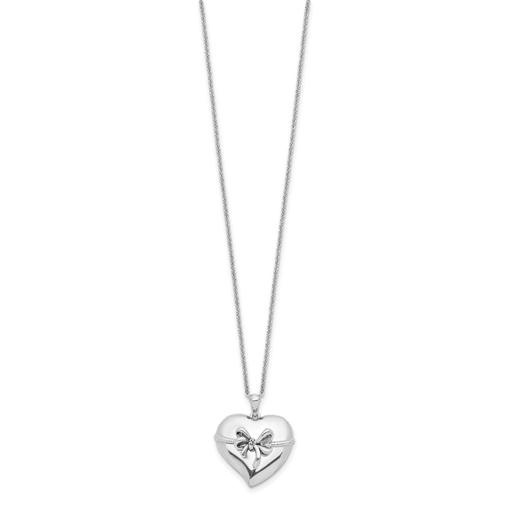 Sterling Silver Sentimental Expressions Rhodium-Plated Antiqued Tie The Knot 18In. Necklace