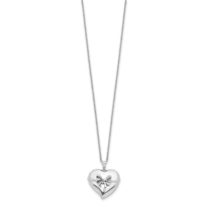 Sterling Silver Sentimental Expressions Rhodium-Plated Antiqued Tie The Knot 18In. Necklace