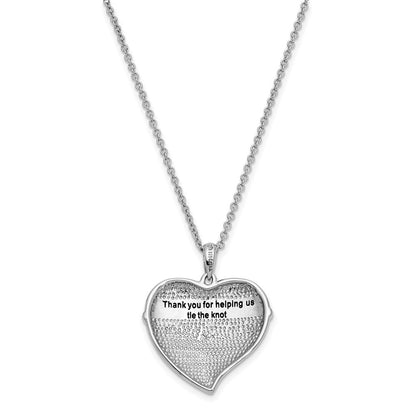 Sterling Silver Sentimental Expressions Rhodium-Plated Antiqued Tie The Knot 18In. Necklace