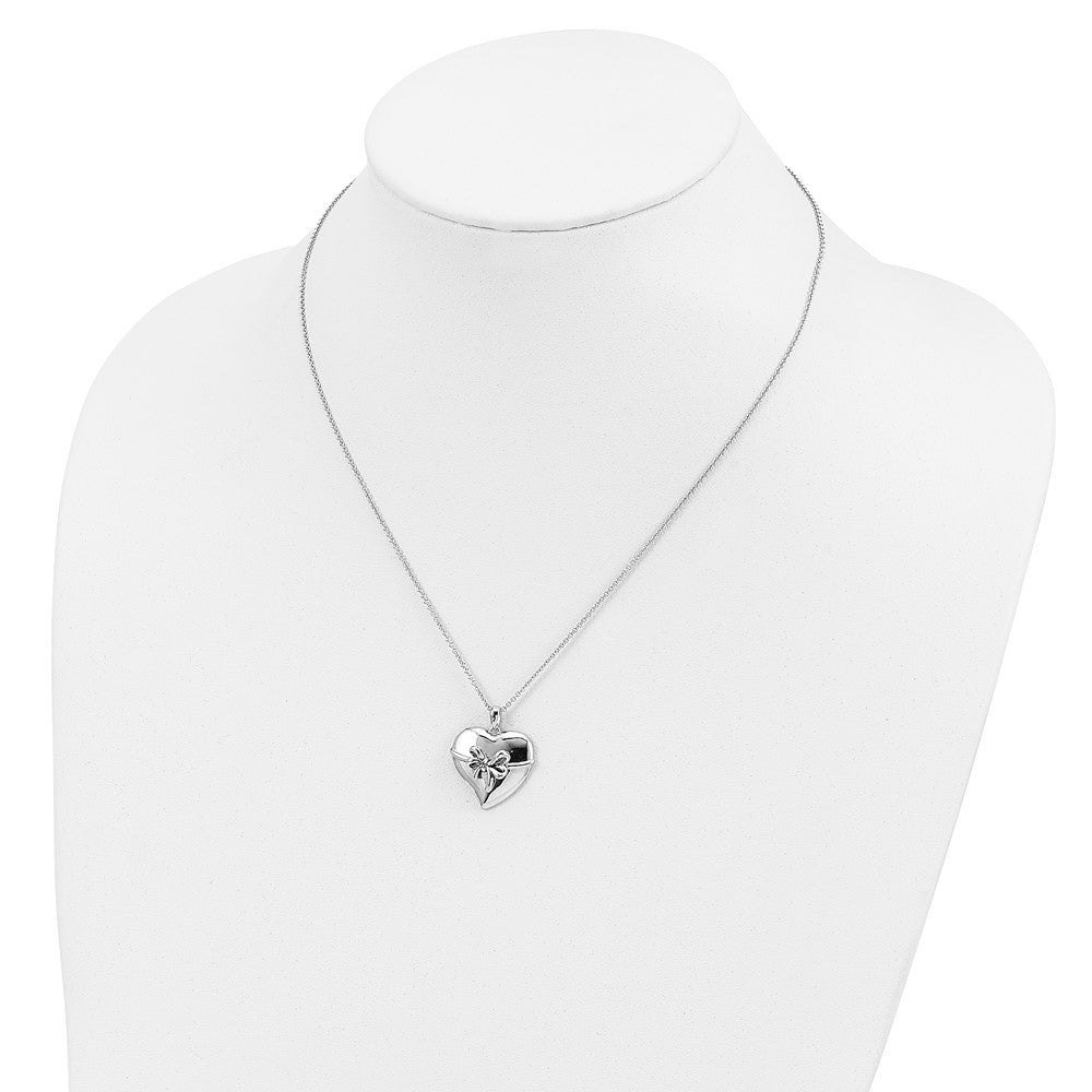 Sterling Silver Sentimental Expressions Rhodium-Plated Antiqued Tie The Knot 18In. Necklace